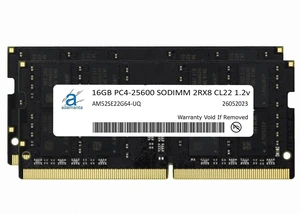 Adamanta 32GB (2x16GB) DDR4 3200MHz (or 2933MHz or 2666MHz or 2400MHz or 2133MHz) PC4-25600 SODIMM 2Rx8 CL22 1.2v Non-ECC Unbuffered Notebook Laptop Gaming RAM Memory Upgrade Adamanta 32GB (2x16GB) DDR4 3200MHz (or 2933MHz or 2666MHz or 2400MHz or 2133MHz) PC4-25600 SODIMM 2Rx8 CL22 1.2v Non-ECC Unbuffered Notebook Laptop Gaming RAM Memory Upgrade