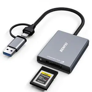 BENFEI CFexpress Type A Card Reader with USB 3.2 (Gen 2) 10Gbps, USB-C&USB-A 2-in-1 Type A CFexpress Adapter, Compatible with Windows/Mac/Linux/Android BENFEI CFexpress Type A Card Reader with USB 3.2 (Gen 2) 10Gbps, USB-C&USB-A 2-in-1 Type A CFexpress Adapter, Compatible with Windows/Mac/Linux/Android