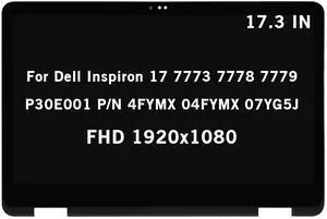 17.3" Screen Replacement for Dell Inspiron 17 7773 7778 7779 P30E001 P/N 4FYMX 04FYMX 07YG5J FHD 1920x1080 LCD Display Touch Screen Digitizer Assembly Bezel with Control Board 17.3" Screen Replacement for Dell Inspiron 17 7773 7778 7779 P30E001 P/N 4FYMX 04FYMX 07YG5J FHD 1920x1080 LCD Display Touch Screen Digitizer Assembly Bezel with Control Board