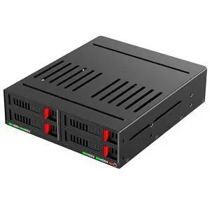 4 Bay SATA HDD & SSD Hot Swap Cage, 4 Bay Hard Drive Dock for 5.25 Enclosure 4 Bay SATA HDD & SSD Hot Swap Cage, 4 Bay Hard Drive Dock for 5.25 Enclosure