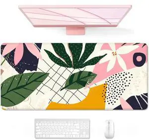 Auhoahsil Desk Mouse Pad, Large Gaming Mousepad, XXL Desk Pad, Extended Long Superior Micro-Weave Cloth Non-slip Rubber Big Computer Mouse Mat for Gamer, Office & Home, 35" x 15", Pink Tropical Flower Auhoahsil Desk Mouse Pad, Large Gaming Mousepad, XXL Desk Pad, Extended Long Superior Micro-Weave Cloth Non-slip Rubber Big Computer Mouse Mat for Gamer, Office & Home, 35" x 15", Pink Tropical Flower