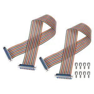 MECCANIXITY 2 Pcs IDC Rainbow Wire Flat Ribbon Cable DB37 Male to DB37 Male 19.7 Inch Length 2.54mm Pitch Breadboard Jumper Wires for Electronic Projects MECCANIXITY 2 Pcs IDC Rainbow Wire Flat Ribbon Cable DB37 Male to DB37 Male 19.7 Inch Length 2.54mm Pitch Breadboard Jumper Wires for Electronic Projects