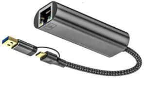 YIBAISI USB C to Ethernet Adapter USB+Type C to RJ45 2.5Gbps Gigabit Ethernet Networking Adapter Dongle Converter for PC Laptop YIBAISI USB C to Ethernet Adapter USB+Type C to RJ45 2.5Gbps Gigabit Ethernet Networking Adapter Dongle Converter for PC Laptop