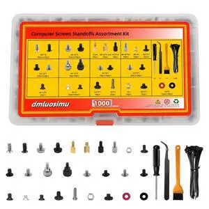 dmluosimu 1000pcs Computer Screw & Standoff Kit - Motherboard Mounting Screws for ATX Cases, HDD/SSD, Power Supply, GPU, PC Fans - DIY PC Building & Repair Essentials dmluosimu 1000pcs Computer Screw & Standoff Kit - Motherboard Mounting Screws for ATX Cases, HDD/SSD, Power Supply, GPU, PC Fans - DIY PC Building & Repair Essentials