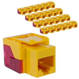 ICC CAT6 RJ45 Keystone Jack, Inline IDC No Pair Split, Yellow, 25-Pack ICC CAT6 RJ45 Keystone Jack, Inline IDC No Pair Split, Yellow, 25-Pack