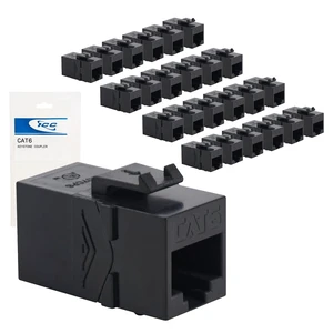 ICC CAT6 RJ45 Inline Keystone Coupler, Female-to-Female, Black, 25-Pack ICC CAT6 RJ45 Inline Keystone Coupler, Female-to-Female, Black, 25-Pack
