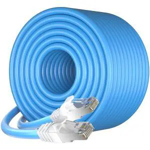 Cat 7 Shielded Ethernet Cable 150ft Outdoor, SFTP Shielded Foil Twisted Pair, Waterproof, Direct Burial, In-Ground, UV Resistant, High Speed 10Gbps 600MHz, Network, LAN, Internet, Cat7-150 Feet Cat 7 Shielded Ethernet Cable 150ft Outdoor, SFTP Shielded Foil Twisted Pair, Waterproof, Direct Burial, In-Ground, UV Resistant, High Speed 10Gbps 600MHz, Network, LAN, Internet, Cat7-150 Feet