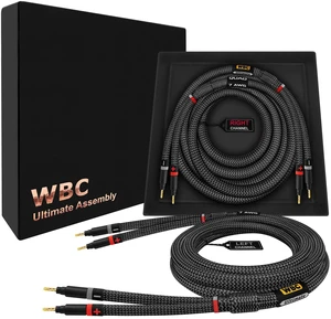 WORLDS BEST CABLES 20 Foot Ultimate - 7 AWG - Ultra-Pure OFC Extra Premium Audiophile HiFi Speaker Cable Pair with Eminence Gold Banana Plugs & Carbon Tweed Jacket WORLDS BEST CABLES 20 Foot Ultimate - 7 AWG - Ultra-Pure OFC Extra Premium Audiophile HiFi Speaker Cable Pair with Eminence Gold Banana Plugs & Carbon Tweed Jacket