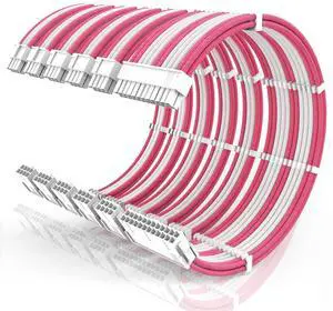 16AWG PSU Cable Extension Kit with Cable Combs,1x24pin ATX/2x8pin(4+4) EPS/3x8pin(6+2) PC Sleeved Cables 30cm Length,Power Supply Extension Cable Kit(Pink/White) 16AWG PSU Cable Extension Kit with Cable Combs,1x24pin ATX/2x8pin(4+4) EPS/3x8pin(6+2) PC Sleeved Cables 30cm Length,Power Supply Extension Cable Kit(Pink/White)