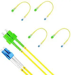 Lebrudos 5Pcs 0.3 Meter Fiber Optic Patch Cord SC to LC UPC, Duplex Single Mode Fiber Cable Jumper OS2 G652D 9/125m, 1310nm/1550nm LSZH 3.0mm Lebrudos 5Pcs 0.3 Meter Fiber Optic Patch Cord SC to LC UPC, Duplex Single Mode Fiber Cable Jumper OS2 G652D 9/125m, 1310nm/1550nm LSZH 3.0mm