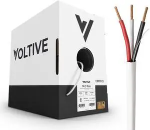 Voltive 14/3 Low Voltage Wire, Riser CL3R, White, 500ft - 14AWG, 3 Conductors, Stranded Bare Copper, UL Listed - V-1269-1 Voltive 14/3 Low Voltage Wire, Riser CL3R, White, 500ft - 14AWG, 3 Conductors, Stranded Bare Copper, UL Listed - V-1269-1