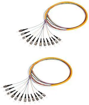 Xunsomten 12 Strand ST/UPC Fiber Optic Pigtail 1.2m Singlemode Fiber Pigtail for Networks Communication System, 2 Pack Xunsomten 12 Strand ST/UPC Fiber Optic Pigtail 1.2m Singlemode Fiber Pigtail for Networks Communication System, 2 Pack