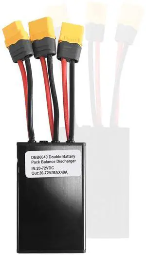 Aepiraza Electric Bike Dual Battery Discharge Converter, 20V-72V DC Double Battery Parallel Connector Adapter with XT60 Plug (40A) Aepiraza Electric Bike Dual Battery Discharge Converter, 20V-72V DC Double Battery Parallel Connector Adapter with XT60 Plug (40A)