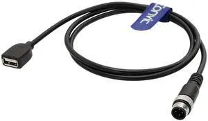 Eonvic Industrial M12 4pin A Code Male to USB 2.0 Female Data Connection Cable High Speed Shielded IP67 Waterproof Cable for Equipment/Automation Devices 3M Eonvic Industrial M12 4pin A Code Male to USB 2.0 Female Data Connection Cable High Speed Shielded IP67 Waterproof Cable for Equipment/Automation Devices 3M