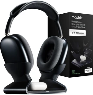 Mophie Max Dual Charging Stand for AirPods Max Headphones Auto Sleep Mode Mophie Max Dual Charging Stand for AirPods Max Headphones Auto Sleep Mode