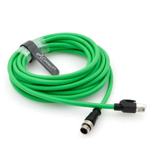 AConnect M12 4 Position D-Coded Connector to RJ45 Cat5e Ethernet Cable Assembly Waterproof Portable 16.5Ft/5M AConnect M12 4 Position D-Coded Connector to RJ45 Cat5e Ethernet Cable Assembly Waterproof Portable 16.5Ft/5M