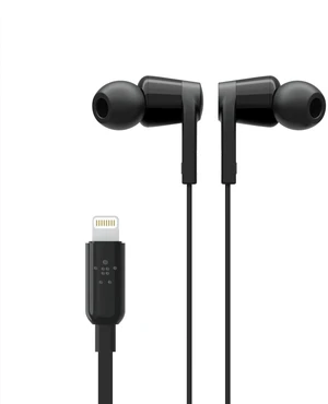 Belkin Wired Earbuds with Lightning Connector, Built-in Mic Belkin Wired Earbuds with Lightning Connector, Built-in Mic