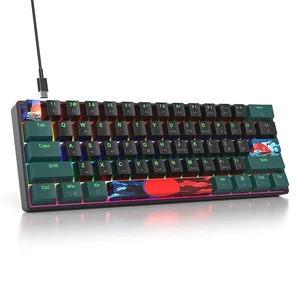 iRoboosta Portable 60% Mechanical Gaming Keyboard Green/Black, Rainbow Backlit Wired Key Board with Red Switch, Compact 61 Keys Mini Office Keyboards for Laptop PC (61 Soundwave B/Red Switch) iRoboosta Portable 60% Mechanical Gaming Keyboard Green/Black, Rainbow Backlit Wired Key Board with Red Switch, Compact 61 Keys Mini Office Keyboards for Laptop PC (61 Soundwave B/Red Switch)