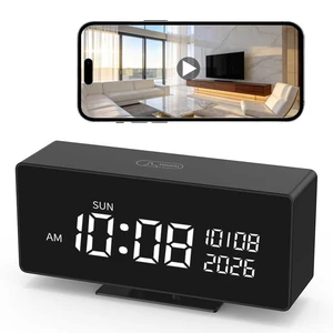 Clock Camera, 1080P Full HD, Security Camera, with Night Vision, Bluetooth ConnectionAI Motion Detection Alarm, Local & Cloud Storage, Nanny Camera for Indoor Home Security Clock Camera, 1080P Full HD, Security Camera, with Night Vision, Bluetooth ConnectionAI Motion Detection Alarm, Local & Cloud Storage, Nanny Camera for Indoor Home Security