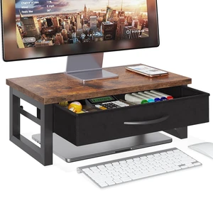 HEWORLIF Computer Monitor Stand Riser with Drawer, 2-Tier Desk Accessories & Workspace Organizers, Laptop Stand for Desk with Storage, Office Organization, Wood HEWORLIF Computer Monitor Stand Riser with Drawer, 2-Tier Desk Accessories & Workspace Organizers, Laptop Stand for Desk with Storage, Office Organization, Wood