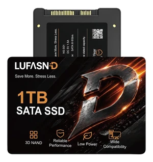 Lufasnd Internal 1TB SATA SSD, 2.5 Inch SSD SATA III 6Gb/s, Solid State Drive, Up to 520MB/s Read Speed, 3D NAND Flash, Compatible with Laptop & Desktop PC Lufasnd Internal 1TB SATA SSD, 2.5 Inch SSD SATA III 6Gb/s, Solid State Drive, Up to 520MB/s Read Speed, 3D NAND Flash, Compatible with Laptop & Desktop PC