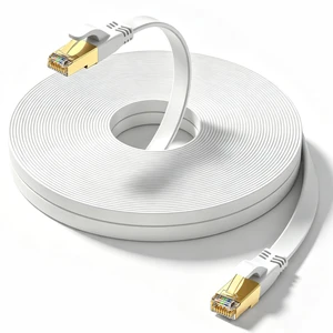 Ohmvolta Cat 8 Ethernet Cable 75ft White,High-Speed 40Gbps 2000Mhz Lan Internet Cable Gold Plated RJ45 Connector,Outdoor Indoor Flat S/FTP Patch Cord for Gaming Router Modem,Faster Than Cat7 Cat6 Cat5 Ohmvolta Cat 8 Ethernet Cable 75ft White,High-Speed 40Gbps 2000Mhz Lan Internet Cable Gold Plated RJ45 Connector,Outdoor Indoor Flat S/FTP Patch Cord for Gaming Router Modem,Faster Than Cat7 Cat6 Cat5