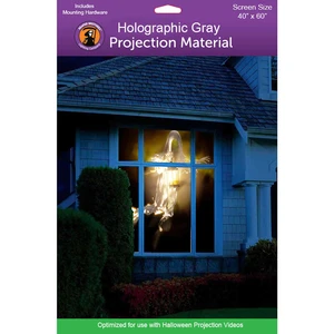 Holographic Rear Projection Screen with Mounting Hardware for Projecting Halloween Videos (40" x 60" Gray) Holographic Rear Projection Screen with Mounting Hardware for Projecting Halloween Videos (40" x 60" Gray)
