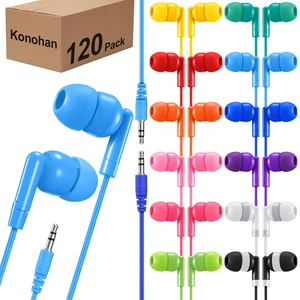 Konohan 120 Pack Bulk Earbuds for Classroom, 3.5mm Wired Headphones Konohan 120 Pack Bulk Earbuds for Classroom, 3.5mm Wired Headphones