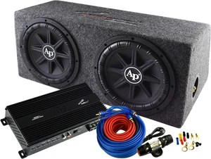 Audiopipe APSB-12212 PX Loaded Dual 12" Subs w/Amp and Wire Kit Car Audio Package Audiopipe APSB-12212 PX Loaded Dual 12" Subs w/Amp and Wire Kit Car Audio Package