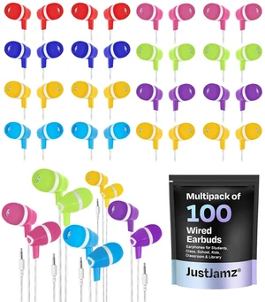Bulk Earbuds 100 Pack - Wired Earbuds Bulk for Classroom, Schools, Students - Colorful Earbuds Multi Pack - Disposable Ear Buds with 3.5mm Jack for Kids, Teachers, Libraries, Economy Earbuds Bulk Earbuds 100 Pack - Wired Earbuds Bulk for Classroom, Schools, Students - Colorful Earbuds Multi Pack - Disposable Ear Buds with 3.5mm Jack for Kids, Teachers, Libraries, Economy Earbuds