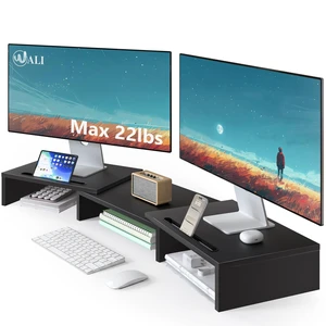 WALI Extra Long Wooden Dual Monitor Stand Riser with 2 Slots, up to 22lbs WALI Extra Long Wooden Dual Monitor Stand Riser with 2 Slots, up to 22lbs