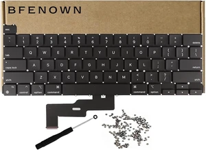 Bfenown Replacement US Keyboard with Screws Sets for MacBook Pro 13" M1/M2 A2338 (2020-2022) - Compatible with MYDA2LL/A MYD82LL/A MNEH3LL/A - OEM Quality Parts Bfenown Replacement US Keyboard with Screws Sets for MacBook Pro 13" M1/M2 A2338 (2020-2022) - Compatible with MYDA2LL/A MYD82LL/A MNEH3LL/A - OEM Quality Parts