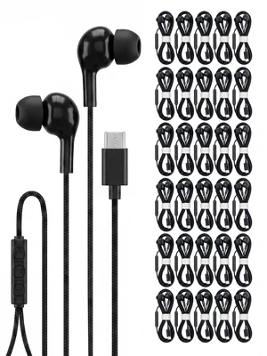 Onyx 30-Pack USB C Wired Earbuds with Microphone, Type C in-Ear Headphones with Volume Control, Bulk Individually Wrapped, Compatible with iPhone 17 16 15 Pro Max, iPad Pro, Galaxy S24 S23 S22 S21 Onyx 30-Pack USB C Wired Earbuds with Microphone, Type C in-Ear Headphones with Volume Control, Bulk Individually Wrapped, Compatible with iPhone 17 16 15 Pro Max, iPad Pro, Galaxy S24 S23 S22 S21