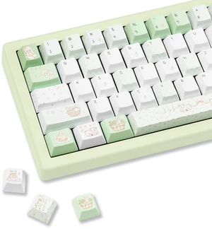 COOMICKEY PBT Keycaps Forest Deer Green White Cute Key Cap for Cherry MX COOMICKEY PBT Keycaps Forest Deer Green White Cute Key Cap for Cherry MX