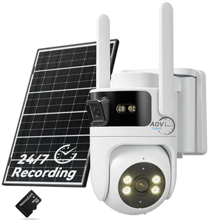 24/7 AOV Dual Lens Solar Security Camera Wireless Outdoor, 2K+2K WiFi 6 24/7 AOV Dual Lens Solar Security Camera Wireless Outdoor, 2K+2K WiFi 6