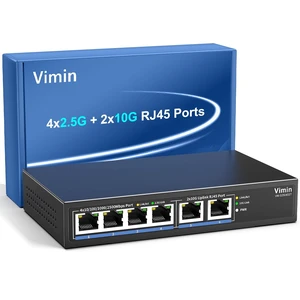 6-Port 10G Switch Unmanaged, 4*2.5G Base-T RJ45 Ports Switch Plug & Play 6-Port 10G Switch Unmanaged, 4*2.5G Base-T RJ45 Ports Switch Plug & Play