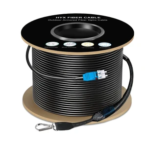 UPC Uniboot Lc Fiber Cable - Single Mode 200M/656FT, Outdoor Armored Fiber Optic Cable, 2 Core OS2 9/125um Duplex, One End Pulling Eye UPC Uniboot Lc Fiber Cable - Single Mode 200M/656FT, Outdoor Armored Fiber Optic Cable, 2 Core OS2 9/125um Duplex, One End Pulling Eye