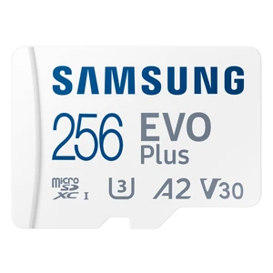 Samsung EVO Plus 256GB microSDXC Memory Card + SD Adaptor, Up to 160MB/s Samsung EVO Plus 256GB microSDXC Memory Card + SD Adaptor, Up to 160MB/s