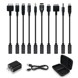 Retro Game Console Power Kit - 10 in 1 Multi-Interface USB Charging Cables with PD Adapter & Storage Case, Universal Power Supply for VITA1/VITA2/NDSL/Wii-U-pad/3DS/PSP/GBA SP/GBM/PSP GO/GB Retro Game Console Power Kit - 10 in 1 Multi-Interface USB Charging Cables with PD Adapter & Storage Case, Universal Power Supply for VITA1/VITA2/NDSL/Wii-U-pad/3DS/PSP/GBA SP/GBM/PSP GO/GB