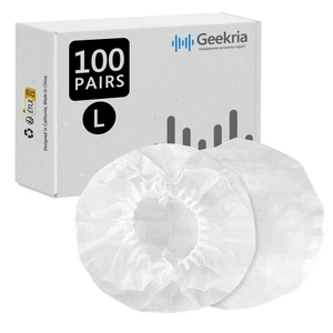 Geekria 100 Pairs Disposable Headphones Ear Cover for Large Over-Ear Headset Earcup, Stretchable Sanitary Ear Pads Cover, Hygienic Ear Cushion Protector (L/White) Geekria 100 Pairs Disposable Headphones Ear Cover for Large Over-Ear Headset Earcup, Stretchable Sanitary Ear Pads Cover, Hygienic Ear Cushion Protector (L/White)