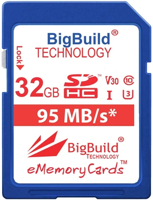 BigBuild Technology 32GB UHS-I U3 95MB/s Memory Card for Canon EOS 1200D, 1300D, 2000D, 200D, 4000D, 5DS, 5DS R, 77D, 800D, 80D, 9000D, 5D Mark IV, 6D Mark II, M100, M3, M5, M50, M6, R Camera BigBuild Technology 32GB UHS-I U3 95MB/s Memory Card for Canon EOS 1200D, 1300D, 2000D, 200D, 4000D, 5DS, 5DS R, 77D, 800D, 80D, 9000D, 5D Mark IV, 6D Mark II, M100, M3, M5, M50, M6, R Camera