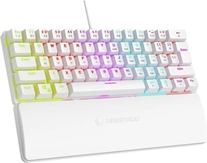 Rampage K60 Mechanical Gaming Keyboard 62 Keys, Compact 60% Layout, Blue Switches, LED Backlit, Anti-Ghosting, Wired (White, Windows/Mac Compatible) Rampage K60 Mechanical Gaming Keyboard 62 Keys, Compact 60% Layout, Blue Switches, LED Backlit, Anti-Ghosting, Wired (White, Windows/Mac Compatible)