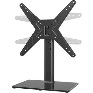 Hemudu Universal Swivel TV Stand/Base Table Top TV Stand for 21 to 50 inch TVs with 90 Degree Swivel, 4 Level Height Adjustable, Heavy Duty Tempered Glass Base, Holds up to 99lbs, HT02B-002 Hemudu Universal Swivel TV Stand/Base Table Top TV Stand for 21 to 50 inch TVs with 90 Degree Swivel, 4 Level Height Adjustable, Heavy Duty Tempered Glass Base, Holds up to 99lbs, HT02B-002