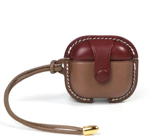 Handmade Genuine Leather Case for AirPods 4, Shockproof Protective Earbuds Cover with Dual Lanyards, Wireless & Wired Charging Accessible (Type-c-Grey+Wine Red, Apple AirPods 4) Handmade Genuine Leather Case for AirPods 4, Shockproof Protective Earbuds Cover with Dual Lanyards, Wireless & Wired Charging Accessible (Type-c-Grey+Wine Red, Apple AirPods 4)
