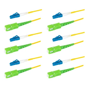 SpeedyFiberTX 6-Pack 2 Meter SC/APC to LC/UPC Slim Simplex Riser OFNR Fiber Patch Cable, Corning SMF-28 Singlemode 9/125um Ultra Fiber, OS1/OS2 Compatible SpeedyFiberTX 6-Pack 2 Meter SC/APC to LC/UPC Slim Simplex Riser OFNR Fiber Patch Cable, Corning SMF-28 Singlemode 9/125um Ultra Fiber, OS1/OS2 Compatible