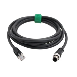 HangTon Cognex Gige Ethernet M12 8 Pin A-Code Male to RJ45 CAT6 Cable, Shielded High Flex Network Cable (2 Meter) HangTon Cognex Gige Ethernet M12 8 Pin A-Code Male to RJ45 CAT6 Cable, Shielded High Flex Network Cable (2 Meter)