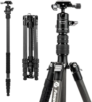 Fotopro 60" Carbon Fiber Camera Tripod for Travel, 62" Detachable Monopod Fotopro 60" Carbon Fiber Camera Tripod for Travel, 62" Detachable Monopod