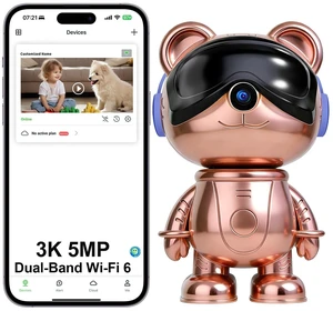 3K Indoor Security Camera Robot, Rose Gold Bear Baby Monitor and Pet Camera 3K Indoor Security Camera Robot, Rose Gold Bear Baby Monitor and Pet Camera