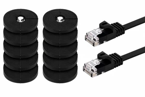 BRENDAZ Cat5e Ethernet Cable, 25ft. (10-Pack) Snagless Cat 5e Stranded Cord - Network Ethernet Patch Cable, Flat, 350MHz, UTP for PC, Server, Router, Modem, TV, PS5, Game Consoles (10pk, 25-Feet) BRENDAZ Cat5e Ethernet Cable, 25ft. (10-Pack) Snagless Cat 5e Stranded Cord - Network Ethernet Patch Cable, Flat, 350MHz, UTP for PC, Server, Router, Modem, TV, PS5, Game Consoles (10pk, 25-Feet)