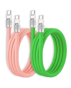 chubbycable 240W Silicone USB C to C Cable, 2 Pack, Pink+Green, 4.9FT chubbycable 240W Silicone USB C to C Cable, 2 Pack, Pink+Green, 4.9FT